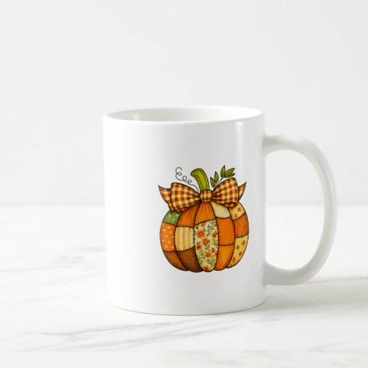 Herfst Patchwork Pompoen Herfst Halloween Thanksgi Koffiemok (Rechts)