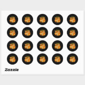 Herfst Patchwork Pompoen Herfst Halloween Thanksgi Ronde Sticker (Vel)