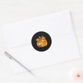 Herfst Patchwork Pompoen Herfst Halloween Thanksgi Ronde Sticker (Envelop)
