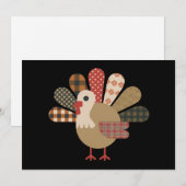 Herfst Patchwork QuiltedKalkoen Thanksgiving Feestdagenkaart (Voorkant / Achterkant)