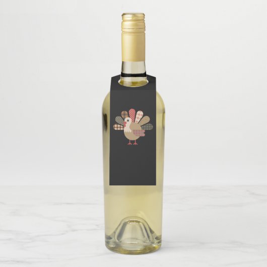 Herfst Patchwork QuiltedTurkije Thanksgiving Flessenhanger (Op fles)