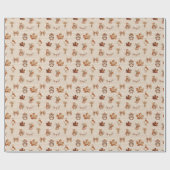 Herfst Patroon Burlap Textuur Wrapping Papier Roll (Vlak)