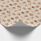 Herfst Patroon Burlap Textuur Wrapping Papier Roll (Hoek)