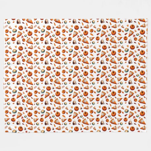 Herfst Patroon Fleece Deken (Voorkant (Horizontaal))