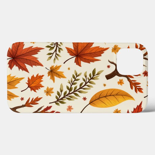 Herfst Patroon iPhone Case (Achterkant (horizontaal))