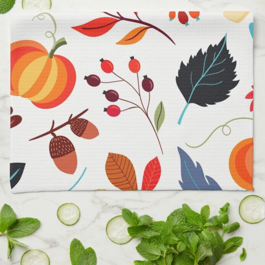 Herfst Patroon Keukenhanddoek (Gevouwen)
