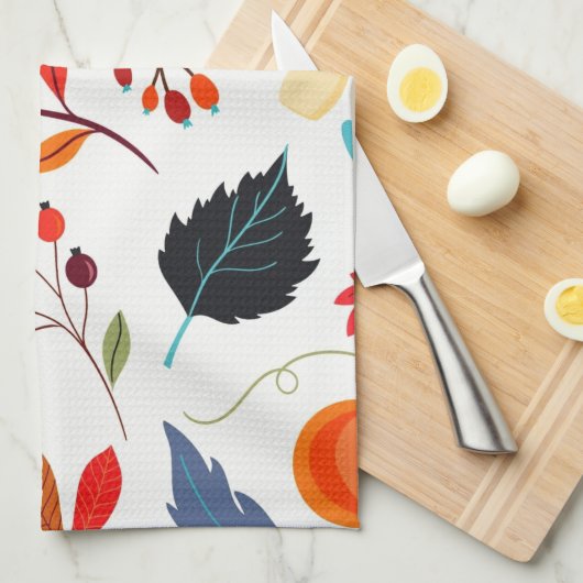 Herfst Patroon Keukenhanddoek (Quarter Fold)