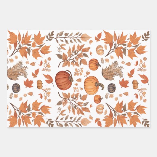 Herfst patroonontwerp inpakpapier vel (Voorkant)