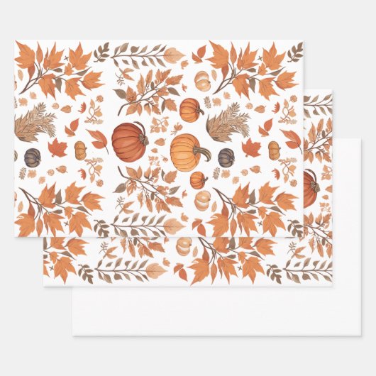 Herfst patroonontwerp inpakpapier vel (Set)