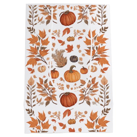 Herfst patroonontwerp medium cadeauzakje (Achterkant)
