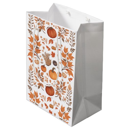 Herfst patroonontwerp medium cadeauzakje (Achterkant Gekanteld)