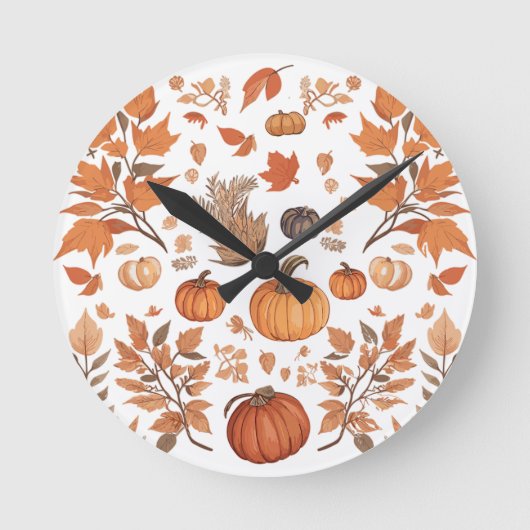 Herfst patroonontwerp ronde klok (Voorkant)