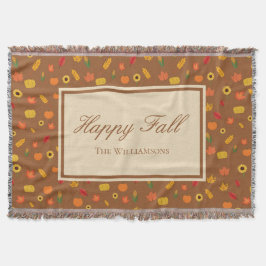 Herfst Pattern Family Achternaam Brown Deken