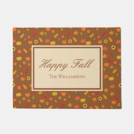 Herfst Pattern Family Achternaam Brown Deurmat