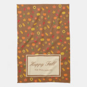 Herfst Pattern Family Achternaam Brown Theedoek (Verticaal)