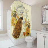 Herfst pauw douchegordijn (In situ)