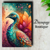 Herfst Pauw Edelsteen Kleur Vogel Decoupage Tissuepapier