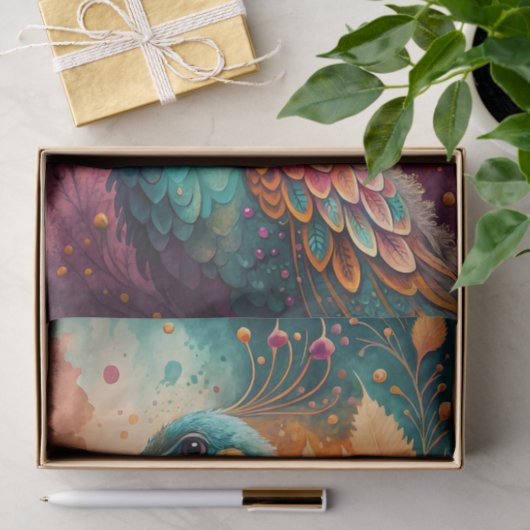 Herfst Pauw Juweel Toon Vogel Decoupage Tissuepapier (Geschenk)