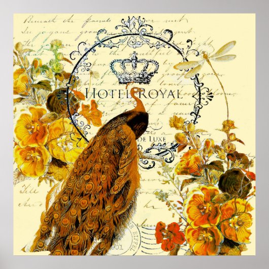 Herfst pauw poster (Voorkant)