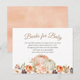 Herfst Peach en Green Pumpkin Books voor Baby Briefkaart