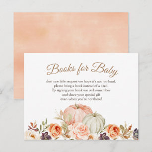 Herfst Peach en Green Pumpkin Books voor Baby Briefkaart
