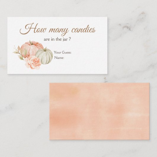 Herfst Peach Green pomkin hoeveel Snoepjes Informatiekaartje (Voorkant / Achterkant)