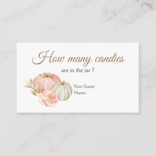 Herfst Peach Green pomkin hoeveel Snoepjes Informatiekaartje (Voorkant)