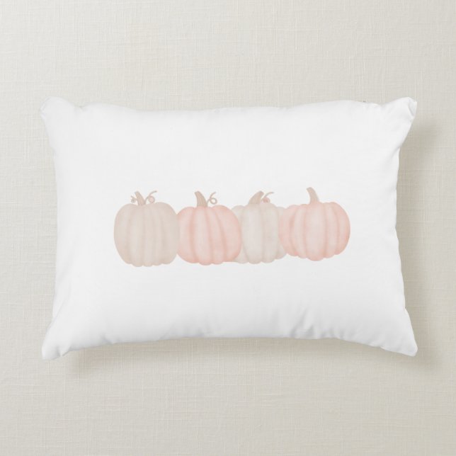 Herfst Peach Pumpkin Accent Kussen (Voorkant)