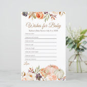 Herfst Peach Pumpkin Rustic Floral wil Baby (Staand voorkant)