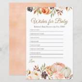 Herfst Peach Pumpkin Rustic Floral wil Baby (Voorkant / Achterkant)