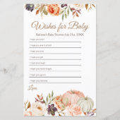 Herfst Peach Pumpkin Rustic Floral wil Baby (Voorkant)