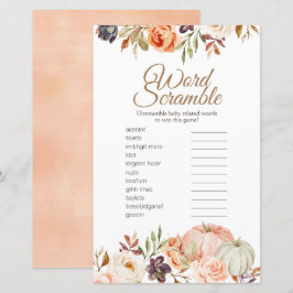 Herfst Peach Pumpkin Rustic Word Scramble