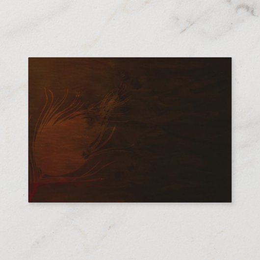 Herfst Peacock Fether Wedding Reception Informatiekaartje (Achterkant)