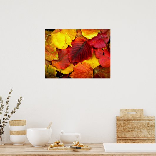Herfst Pear Leaves Poster (Keuken)