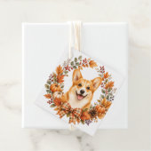 Herfst Pembroke Welsh Corgi Bedankjes Labels (In situ)