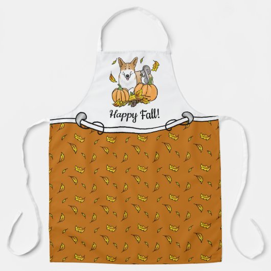 Herfst Pembroke Welsh Corgi (red 1) Pumpkins Cute Schort (Voorkant)