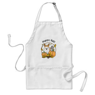Herfst Pembroke Welsh Corgi (red 1) Pumpkins Cute Standaard Schort