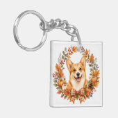 Herfst Pembroke Welsh Corgi Sleutelhanger (Voorkant Links)