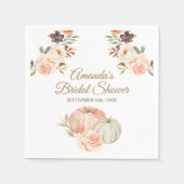 Herfst Perzik Groene Pompoen Landelijke Bloemen Servet (Voorkant)