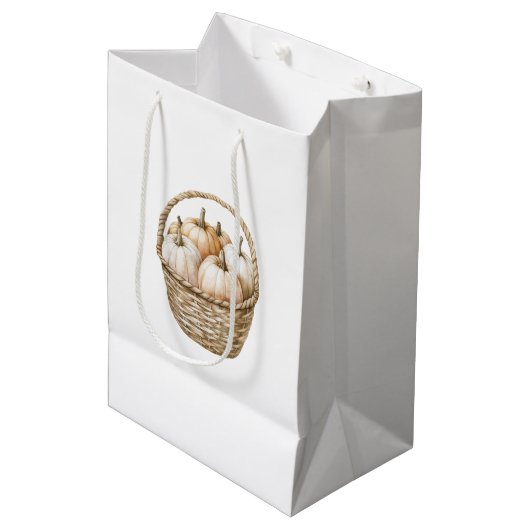 Herfst Perzik Munt Pompoenen Medium Cadeauzakje (Voorkant Gekanteld)