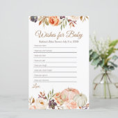 Herfst Perzik Pompoen Rustieke Bloem Wensen voor B (Staand voorkant)