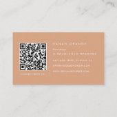 Herfst Perzik | QR Code Waterverf Bloemig Zakelijk Visitekaartje (Achterkant)