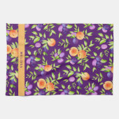 Herfst perziken Pruimen Paarse groene Sinaasappel  Theedoek (Horizontaal)