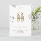 Herfst Peter de Konijnentweeling Baby shower Uitno Kaart (Staand voorkant)