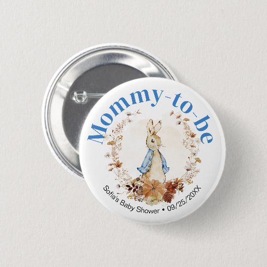 Herfst Peter Rabbit Baby Boy - Mama wordt Button (Voorkant /achterkant)