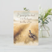 Herfst Pheasant Wedding Vow Renewal Kaart (Staand voorkant)
