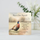 Herfst Pheasant Wedding Vow Renewal Kaart (Staand voorkant)