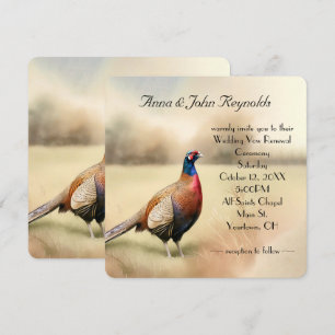 Herfst Pheasant Wedding Vow Renewal Kaart
