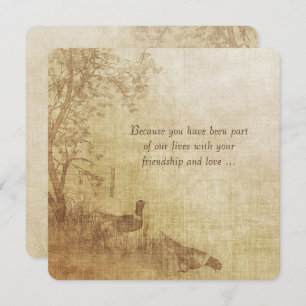 Herfst Pheasant Wedding Vow Renewal Kaart