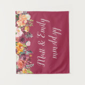 Herfst Photo Booth Prop Bourgondië bruiloft achter Wandkleed (Voorkant)